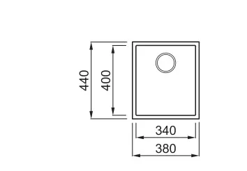 Mosogatótálca, Elleci Mosogatótálca Quadra 100 G43 tortora munkalap alá szerelhető