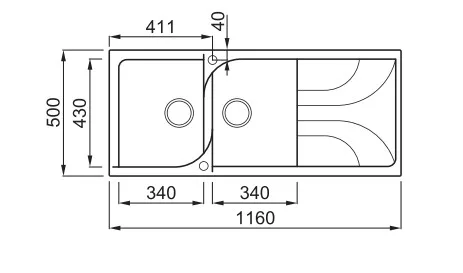 Mosogatótálca, Elleci Mosogatótálca Ego 500 G48 cemento