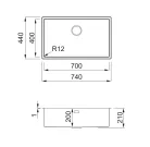 Mosogatótálca, Elleci Mosogatótálca Esprit 700 inox