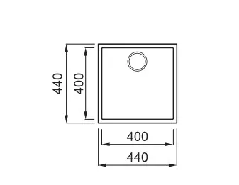Mosogatótálca, Elleci Mosogatótálca Quadra 102 G43 tortora munkalap alá szerelhető