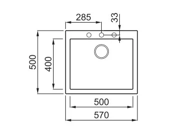 Mosogatótálca, Elleci Mosogatótálca Quadra 105 M79 aluminium