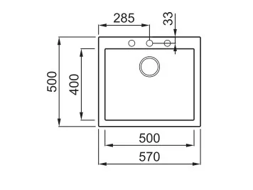 Mosogatótálca, Elleci Mosogatótálca Quadra 105 G48 cemento