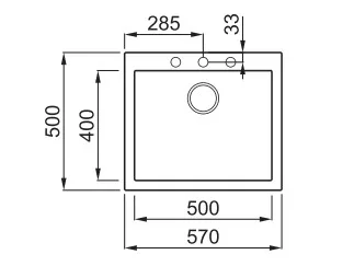 Mosogatótálca, Elleci Mosogatótálca Quadra 105 G40 nero