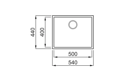 Mosogatótálca, Elleci Mosogatótálca Quadra 105 G59 antracite munkalap alá szerelhető