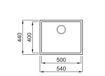 Mosogatótálca, Elleci Mosogatótálca Quadra 105 G48 cemento munkalap alá szerelhető