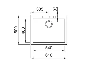 Mosogatótálca, Elleci Mosogatótálca Quadra 110 M79 aluminium