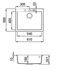 Mosogatótálca, Elleci Mosogatótálca Quadra 110 G59 antracite