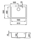 Mosogatótálca, Elleci Mosogatótálca Quadra 110 G68 bianco