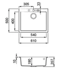 Mosogatótálca, Elleci Mosogatótálca Quadra 110 G43 tortora