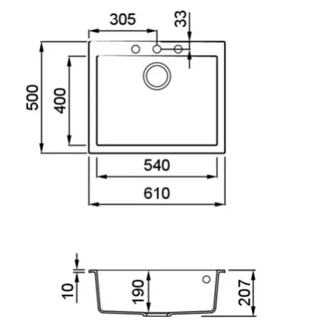 Mosogatótálca, Elleci Mosogatótálca Quadra 110 G43 tortora