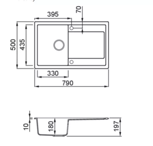 Mosogatótálca, Elleci Mosogatótálca Life 300 M79 Alumínium