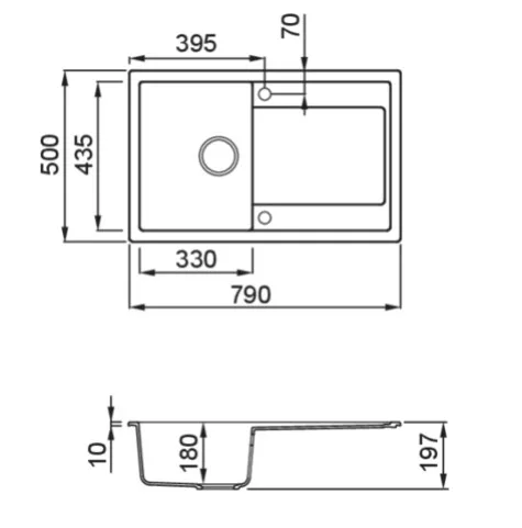 Mosogatótálca, Elleci Mosogatótálca Life 300 G68 Bianco