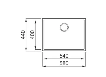 Mosogatótálca, Elleci Mosogatótálca Quadra 110 M79 aluminium munkalap alá szerelhető