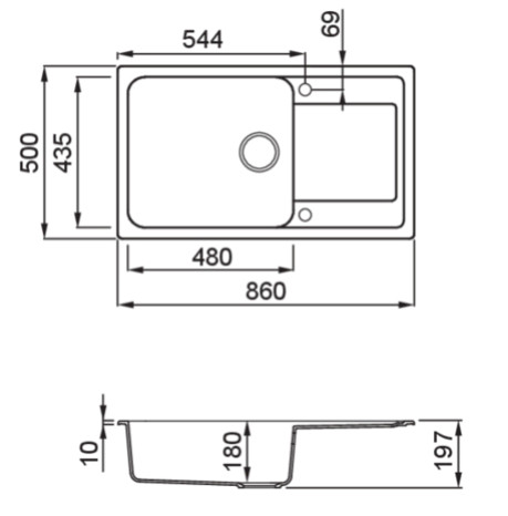 Mosogatótálca, Elleci Mosogatótálca Life 410 M79 Alumínium