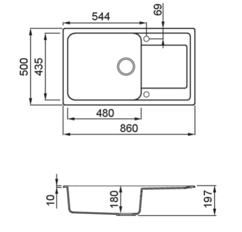 Mosogatótálca, Elleci Mosogatótálca Life 410 G40 Nero