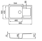 Mosogatótálca, Elleci Mosogatótálca Life 410 G43 Tortora