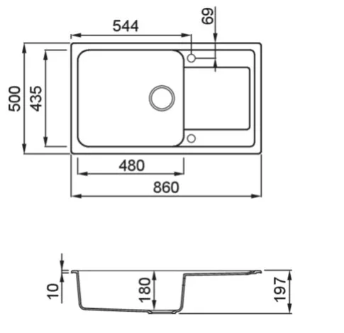Mosogatótálca, Elleci Mosogatótálca Life 410 G43 Tortora