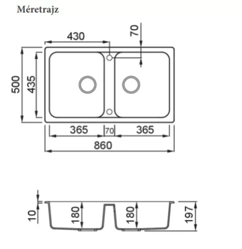 Mosogatótálca, Elleci Mosogatótálca Life 450 M79 Alumínium