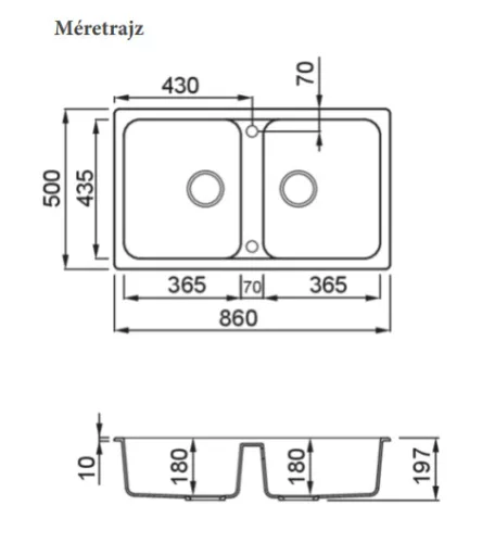 Mosogatótálca, Elleci Mosogatótálca Life 450 G68 Bianco