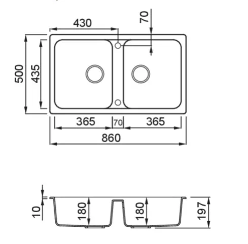 Mosogatótálca, Elleci Mosogatótálca Life 450 G48 Cemento