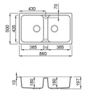 Mosogatótálca, Elleci Mosogatótálca Life 450 G40 Nero