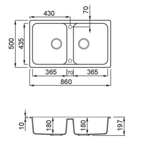 Mosogatótálca, Elleci Mosogatótálca Life 450 G40 Nero