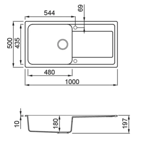 Mosogatótálca, Elleci Mosogatótálca Life 480 G68 Bianco