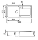 Mosogatótálca, Elleci Mosogatótálca Life 480 G48 Cemento