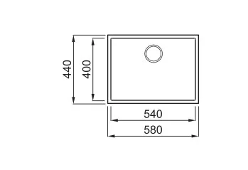 Mosogatótálca, Elleci Mosogatótálca Quadra 110 G43 tortora munkalap alá szerelhető