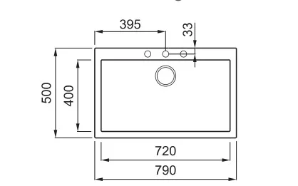 Mosogatótálca, Elleci Mosogatótálca Quadra 130 G40 nero