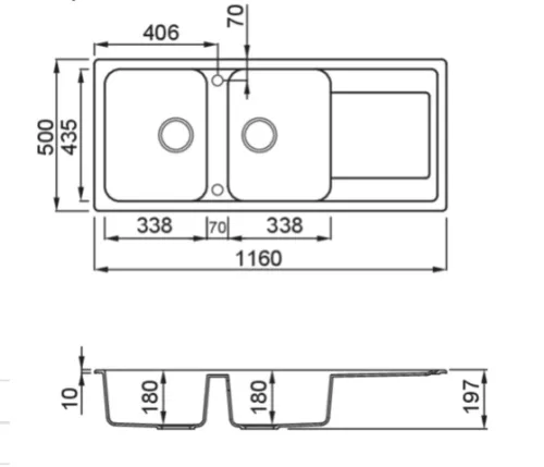 Mosogatótálca, Elleci Mosogatótálca Life 500 M79 Alumínium