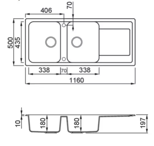 Mosogatótálca, Elleci Mosogatótálca Life 500 G51 Avena
