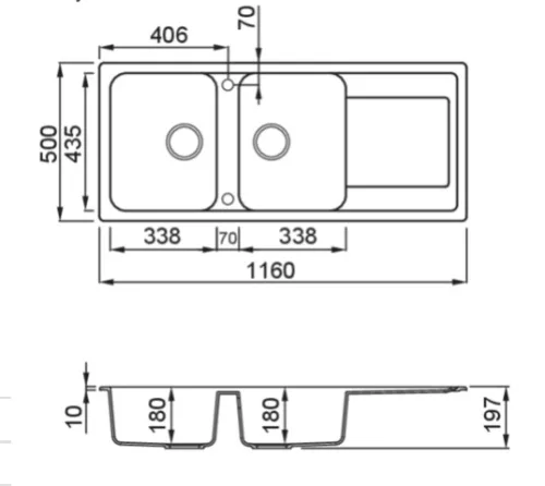 Mosogatótálca, Elleci Mosogatótálca Life 500 G62 Bianco Antico