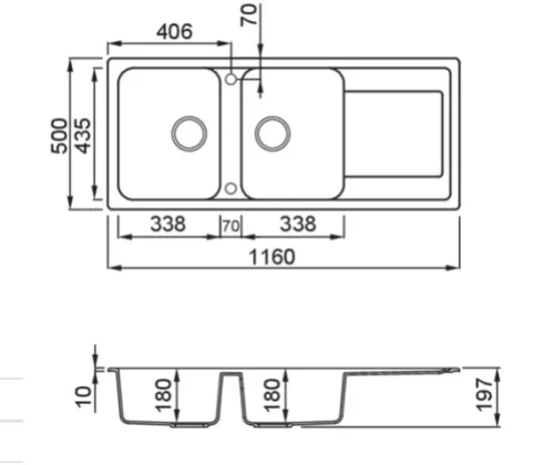 Mosogatótálca, Elleci Mosogatótálca Life 500 G68 Bianco