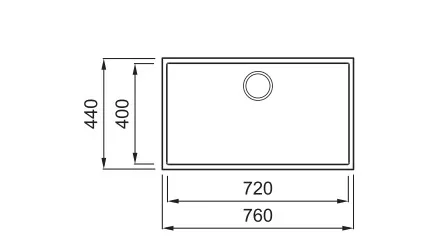 Mosogatótálca, Elleci Mosogatótálca Quadra 130 G59 antracite munkalap alá szerelhető