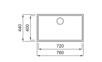 Mosogatótálca, Elleci Mosogatótálca Quadra 130 G43 tortora munkalap alá szerelhető