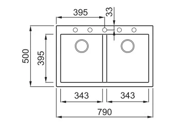 Mosogatótálca, Elleci Mosogatótálca Quadra 350 M79 aluminium