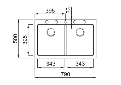 Mosogatótálca, Elleci Mosogatótálca Quadra 350 G48 cemento