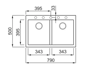 Mosogatótálca, Elleci Mosogatótálca Quadra 350 G40 nero