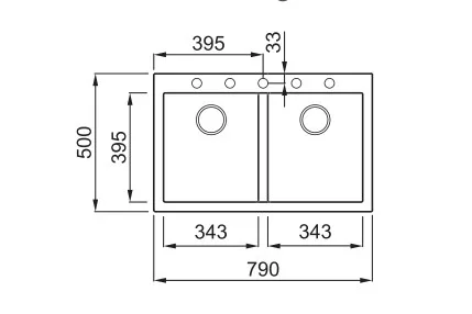 Mosogatótálca, Elleci Mosogatótálca Quadra 350 G43 tortora