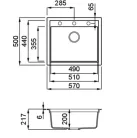 Mosogatótálca, Elleci Mosogatótálca Sintesi 105 K82 Sage green