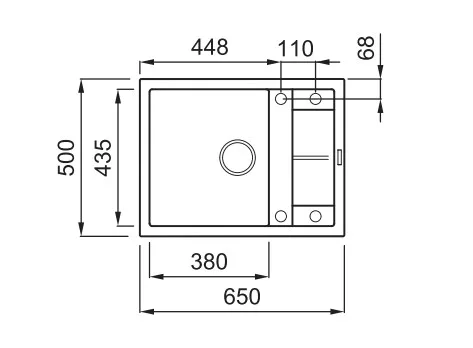 Mosogatótálca, Elleci Mosogatótálca Unico 125 G48 cemento