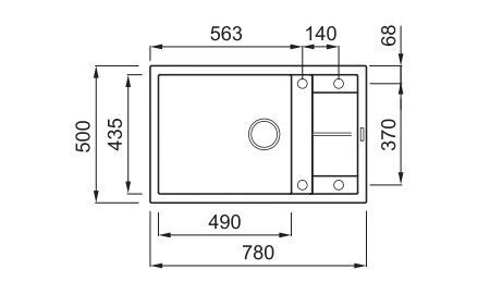 Mosogatótálca, Elleci Mosogatótálca Unico 310 G48 cemento
