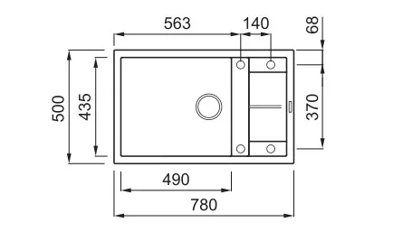 Mosogatótálca, Elleci Mosogatótálca Unico 310 G40 nero