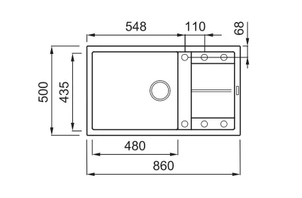 Mosogatótálca, Elleci Mosogatótálca Unico 410 G68 bianco