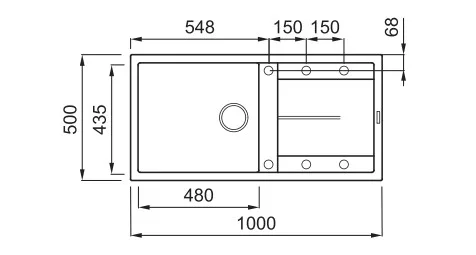Mosogatótálca, Elleci Mosogatótálca Unico 480 M79 aluminium