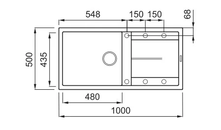 Mosogatótálca, Elleci Mosogatótálca Unico 480 G62 bianco antico