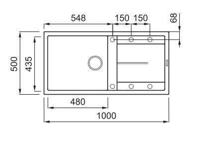 Mosogatótálca, Elleci Mosogatótálca Unico 480 G68 bianco