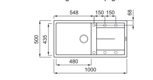 Mosogatótálca, Elleci Mosogatótálca Unico 480 G48 cemento