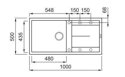 Mosogatótálca, Elleci Mosogatótálca Unico 480 G40 nero